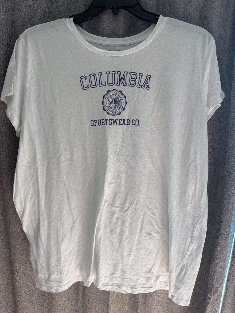 Columbia White Tee with Navy Graphic
